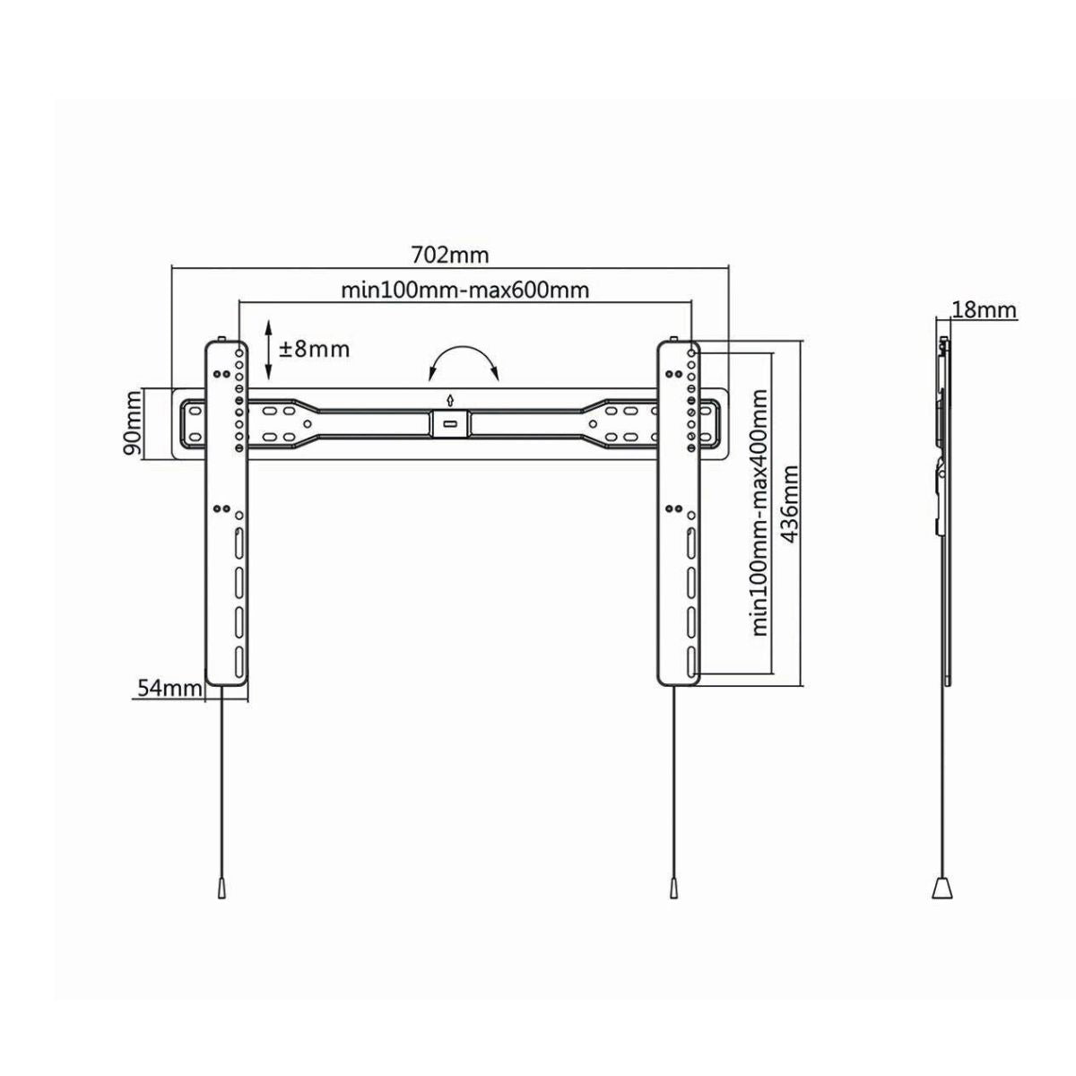 SLIM70 – Ohut TV-seinäteline 37-70”